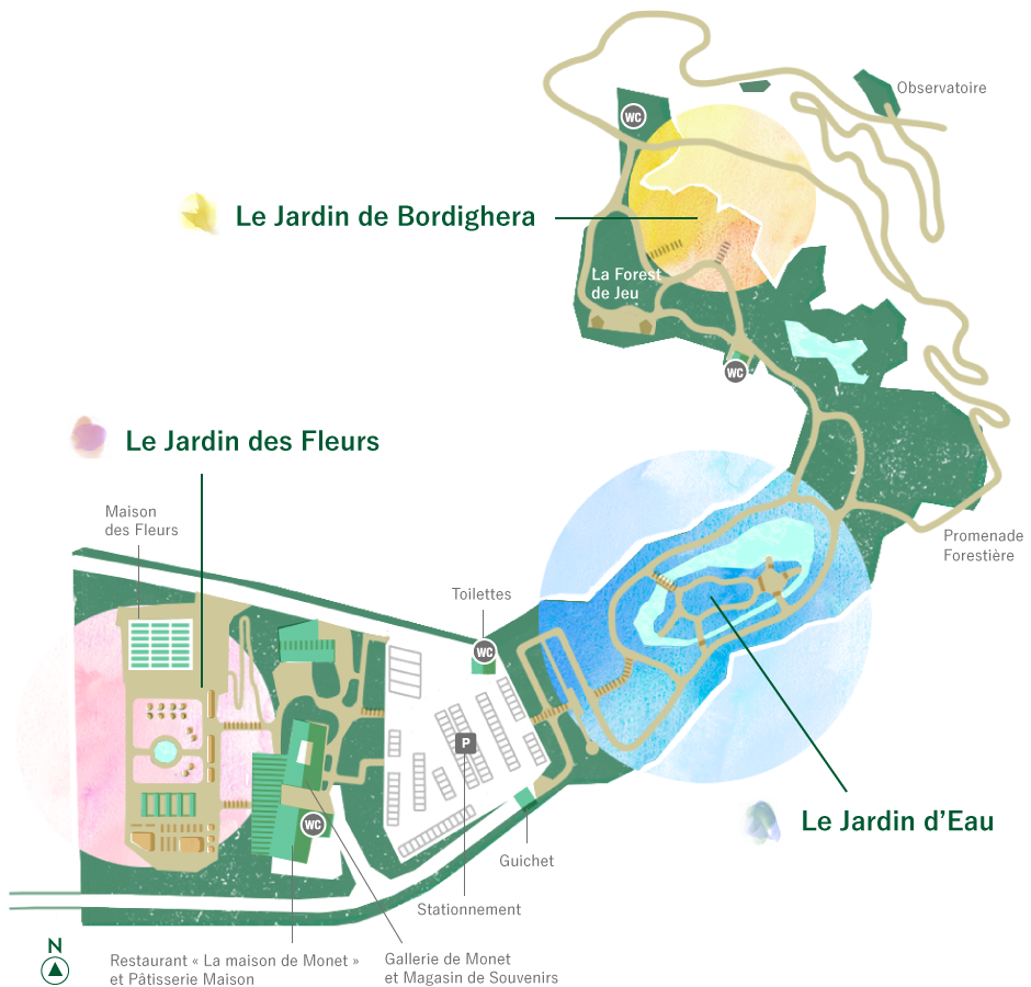 a guide map of Monet’s Garden in Kitagawa village