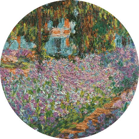 a painting of the flower garden by Monet
